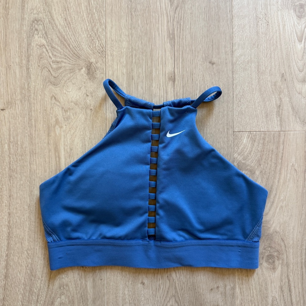Nike x Soulcycle Blue Ladder-Style High Neck Sports Bra Sz Small